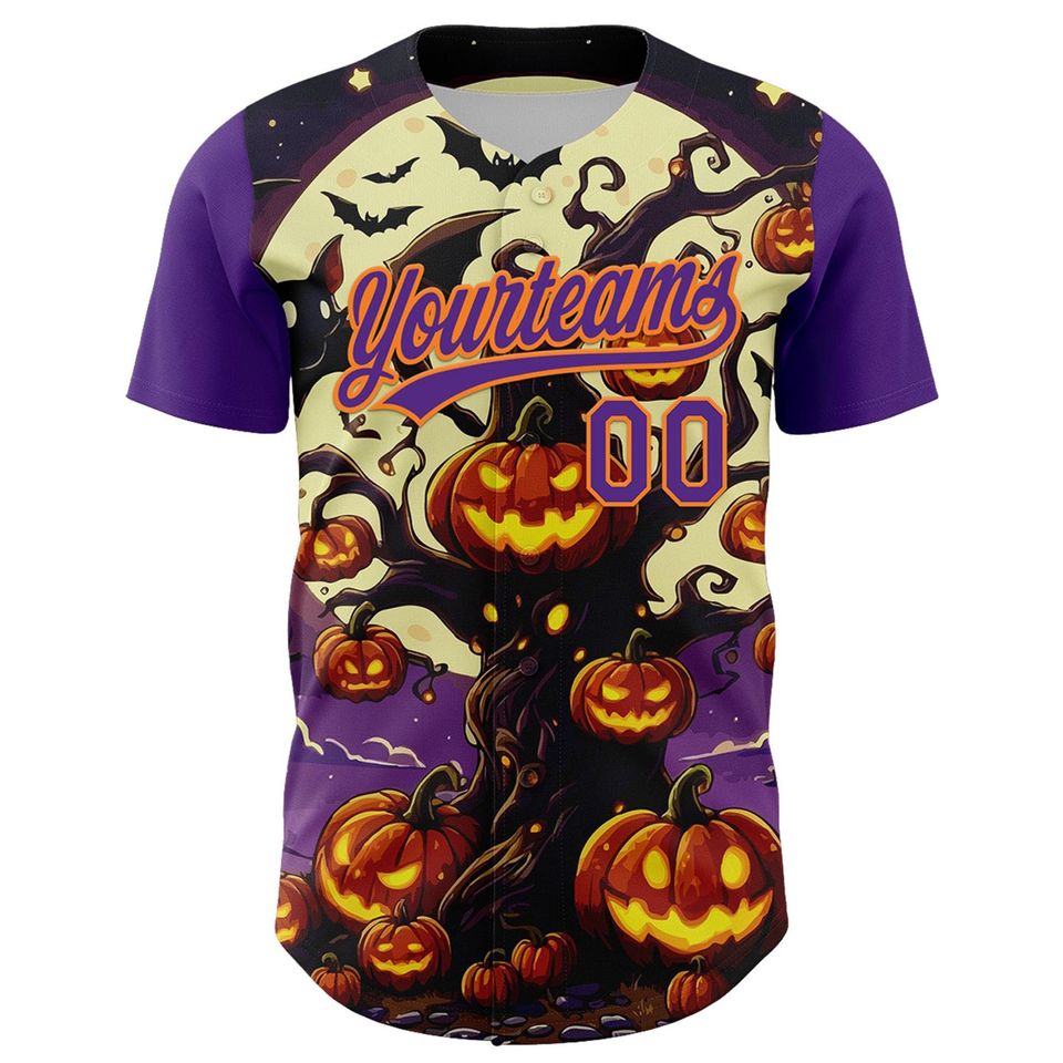 Personalized Halloween Horror Baseball Jersey, Custom Halloween Baseball Jersey