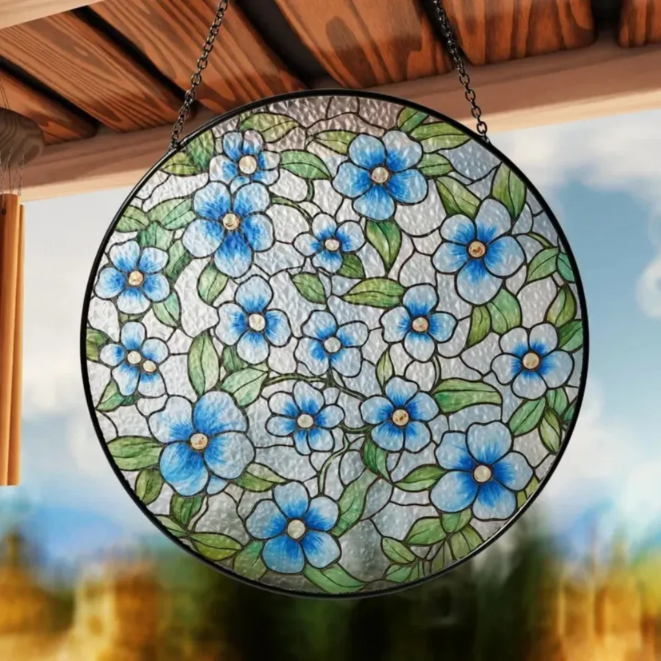 Forget Me Not Flower Suncatcher, Flower Window Hanging Decor, Flower Lover Gift