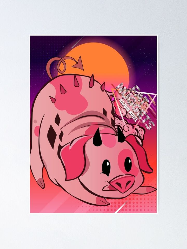 Hazbin Hotel Retro Fat Nuggets Poster