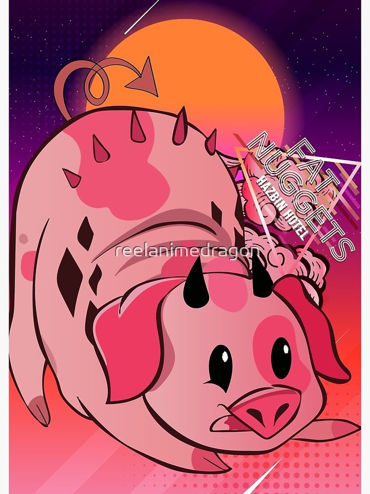 Hazbin Hotel Retro Fat Nuggets Poster