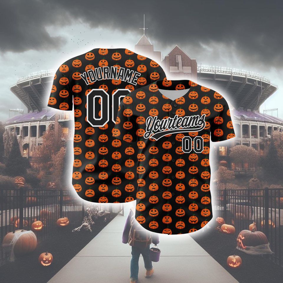 Halloween Horror Baseball Jersey Custom Casual Unisex Top
