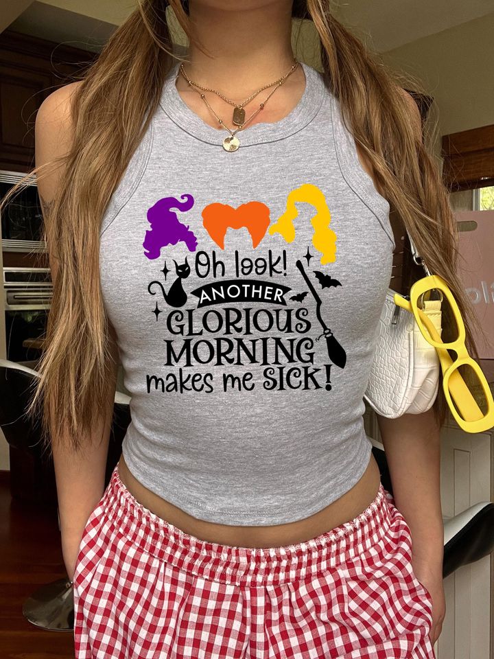 Spooky Season Racerback Tank Top: Funny Witchy Halloween Tee