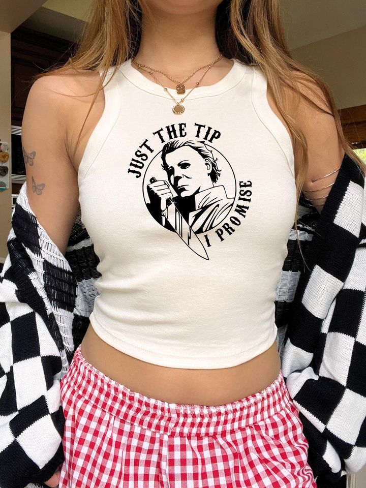 Michael Myers Racerback Tank Top: Funny Halloween Horror Tee