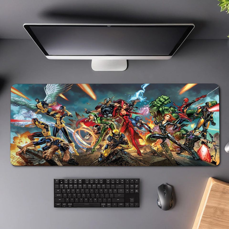 Marvel Characters Desk Mat | Marvel Comic Mouse Pad | Premium Print Surface | Personalized Desk Mat | Smooth Glide Control