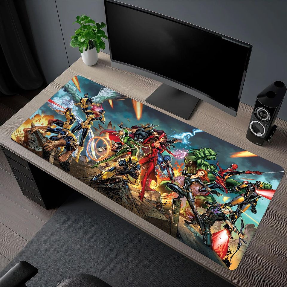 Marvel Characters Desk Mat | Marvel Comic Mouse Pad | Premium Print Surface | Personalized Desk Mat | Smooth Glide Control