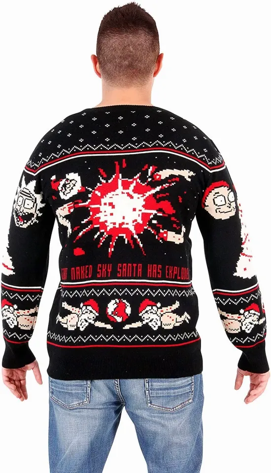 Rick and Rickandmorty Happy Human Holiday Ugly Christmas Sweater