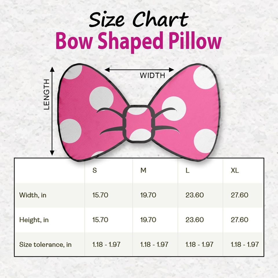 Pink Mouse Dot Bow Shaped Pillow