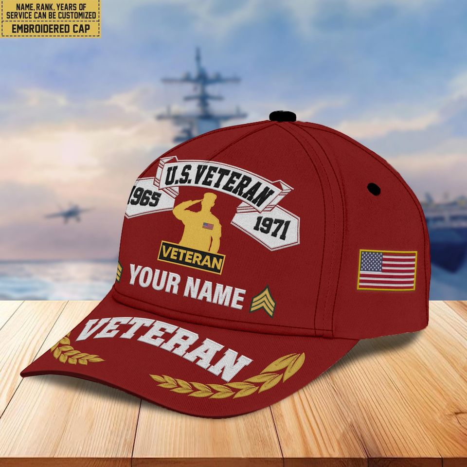 Personalized Embroidered Veterans Day Hat  Patriotic Ball Cap