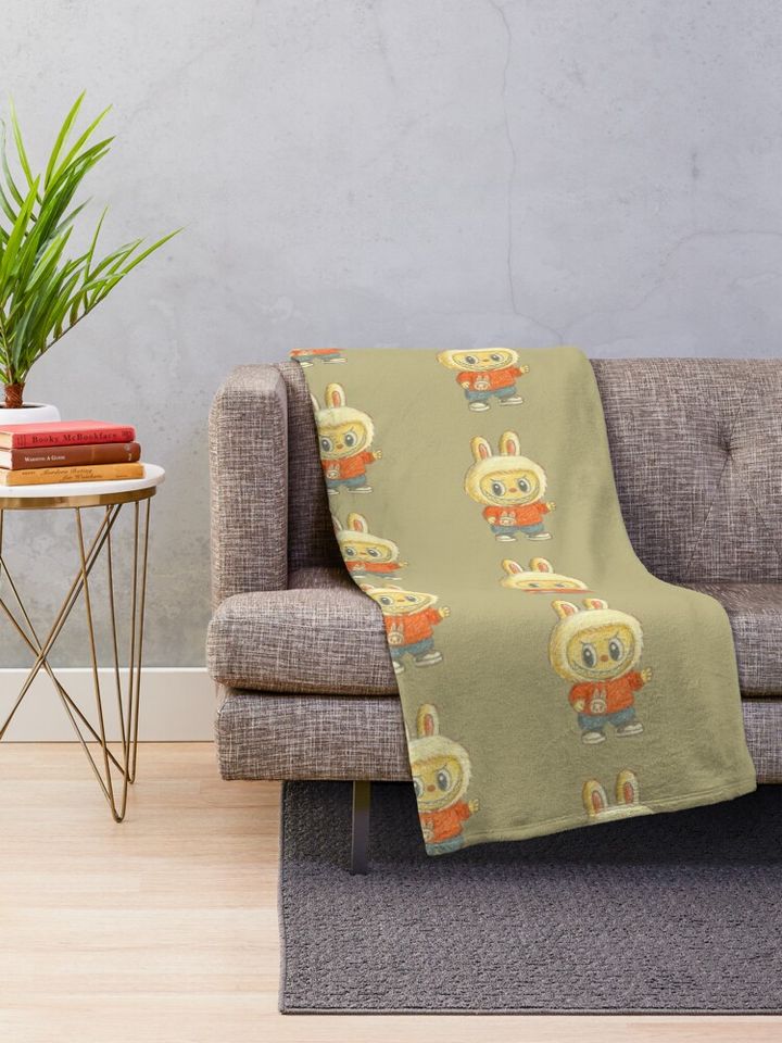 Labubu Cartoon Throw Blanket, Gift for Kids, Cute Gift