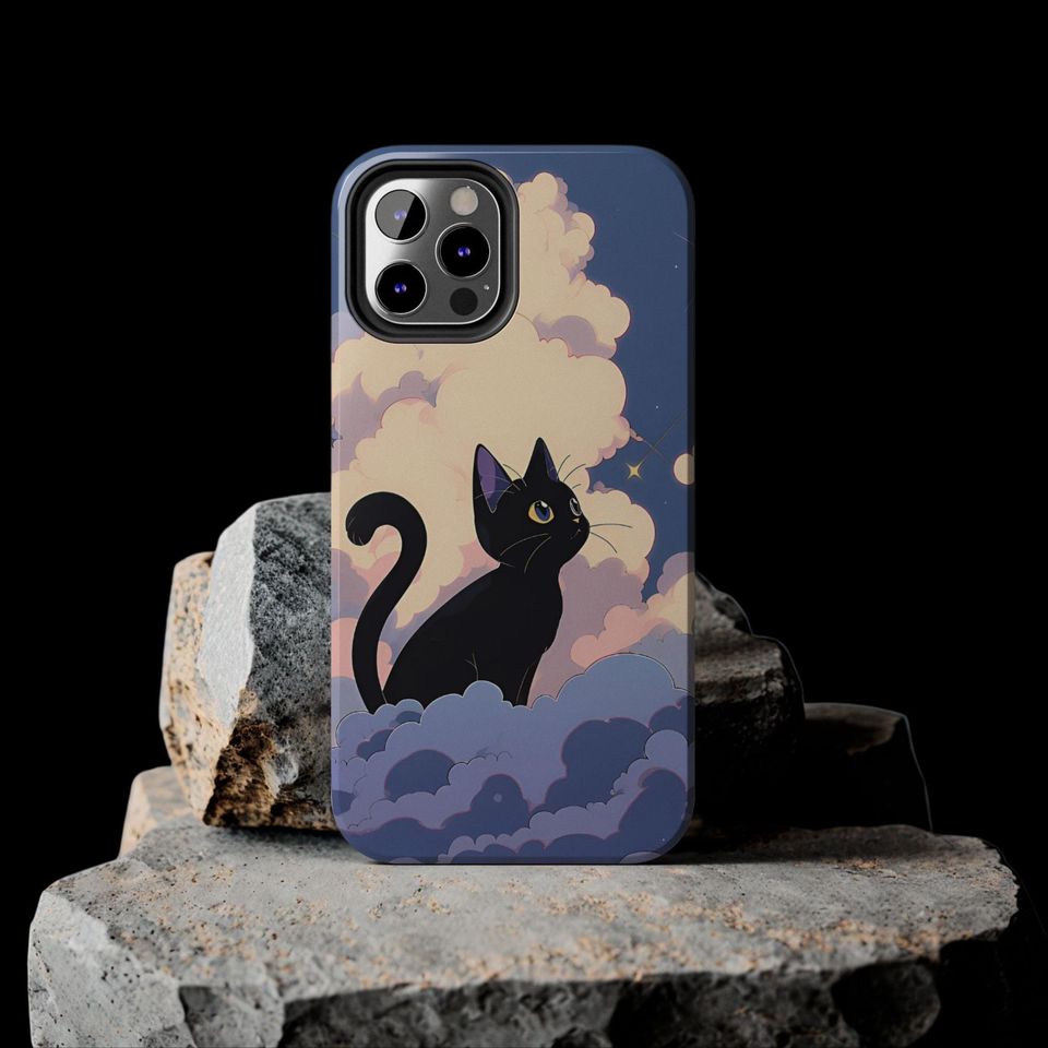 Cute Anime Cat Hard Phone Case for iPhone