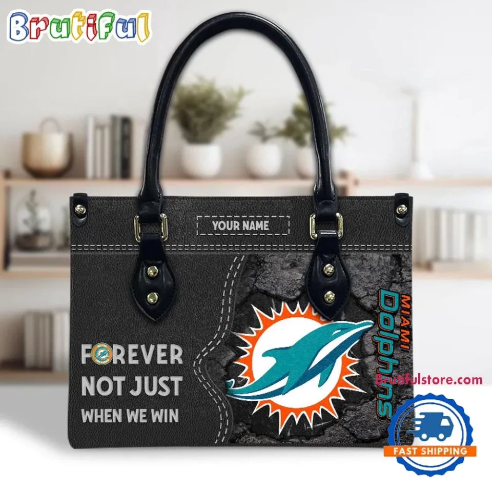 Miami Team Dolphins  Forever Leather Bag, Football Women Leather Handbag
