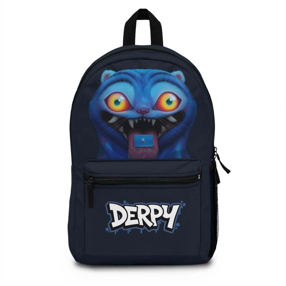 Derpy the Tiger Backpack: K-Pop Anime School Bag - Midnight Navy