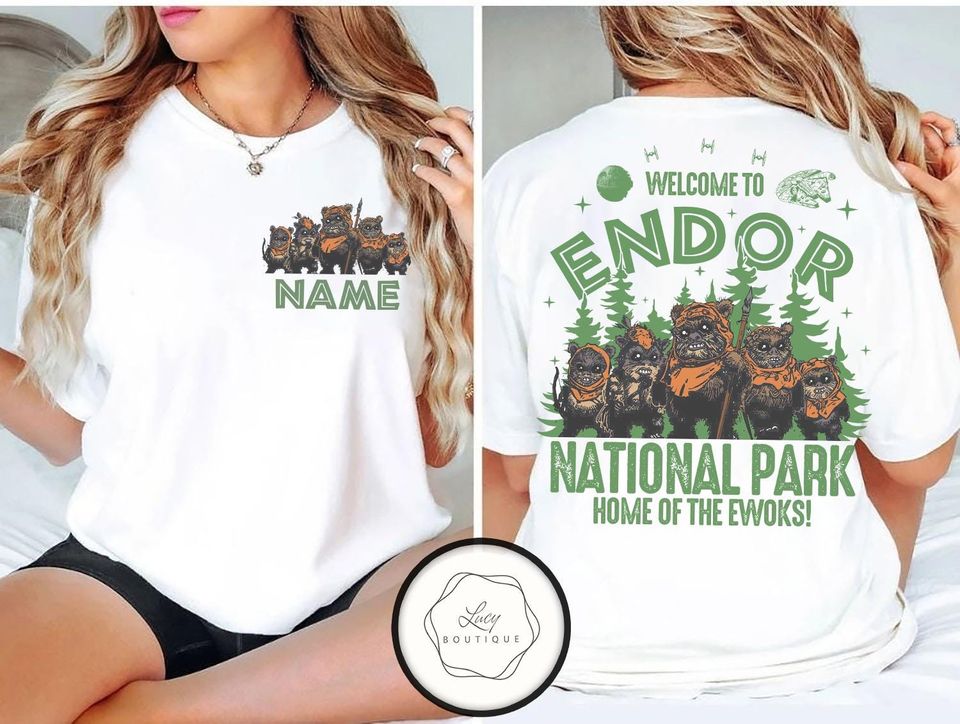 Star Wars Ewok Endor Park Two-Sided T-Shirt, Galaxy's Edge Tee