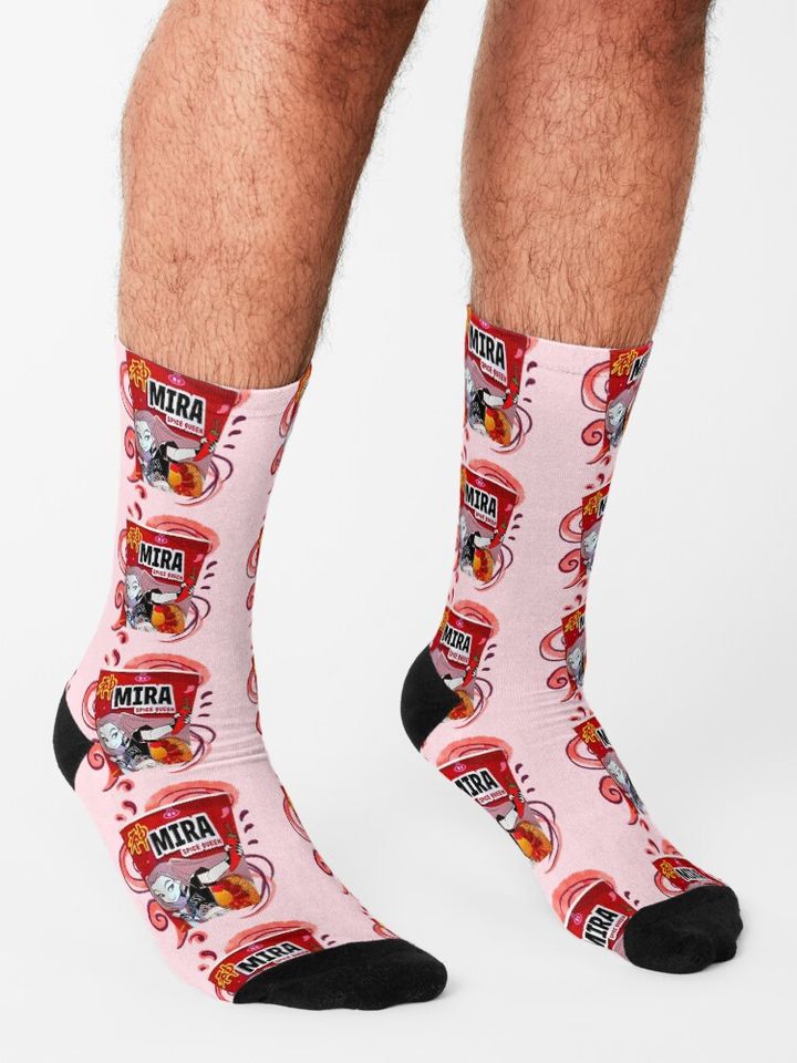 Mira Spice Queen Ramen Cup Noodle - K-POP DEMON HUNTERS - Huntrix Socks