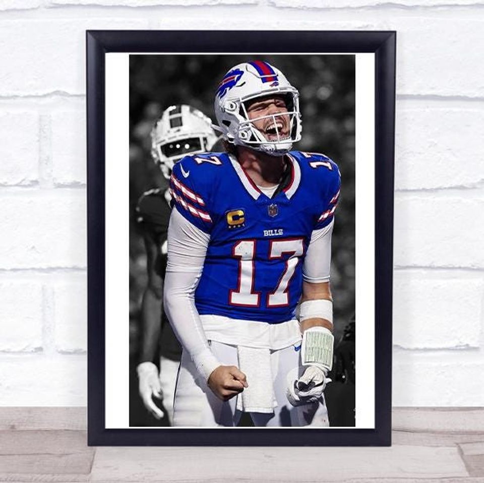 Josh Allen Digital Art Print: Buffalo Bills Man Poster
