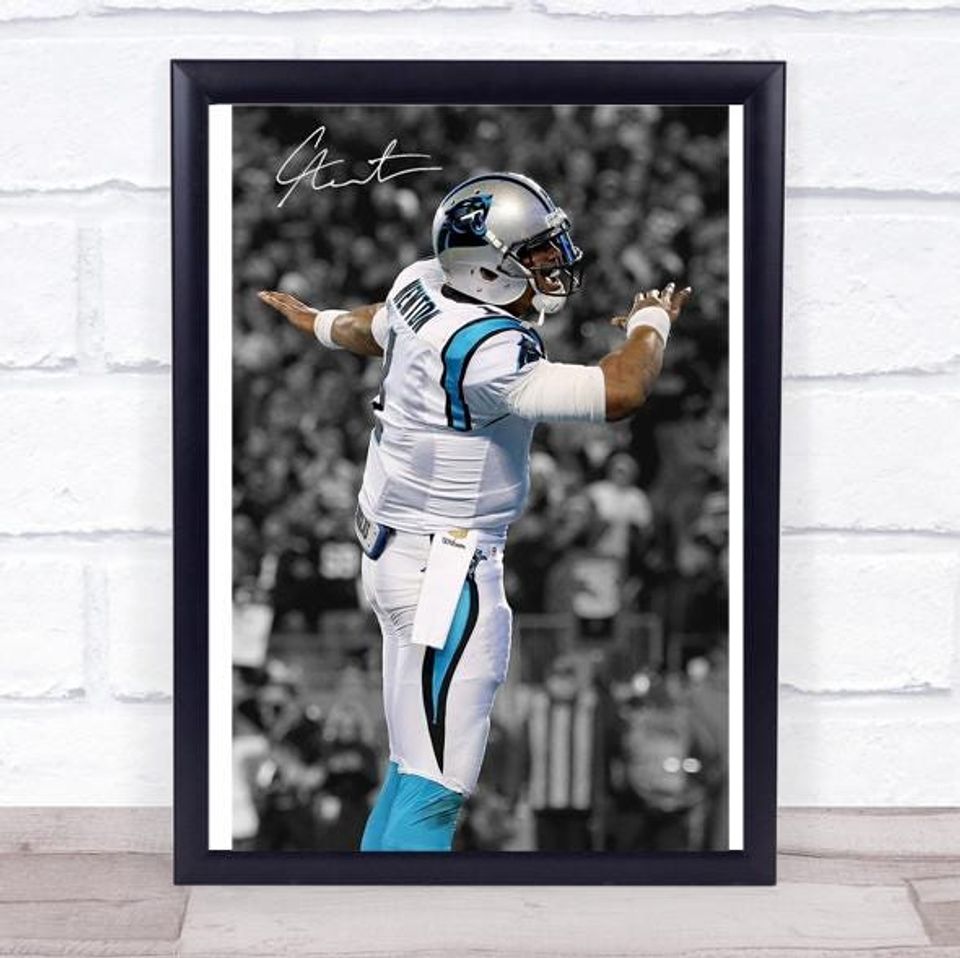 Cam Newton Digital Art Print: Carolina Panthers Man Decor