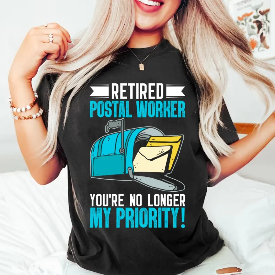 Retired Postal Worker No Longer My Priority Mail Retirement T-Shirt Postman Tee