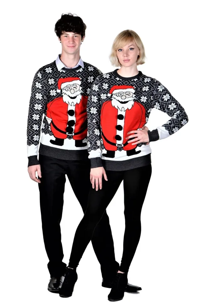 RWB Happy Santa Pullover Ugly Christmas Sweater Slim Fit