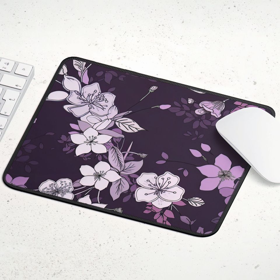 Sakura Purple Mousepad - Cherry Blossom Desk Mat