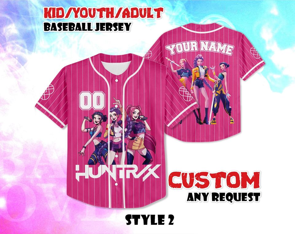 CUSTOM Huntrix Birthday Girl Baseball Jersey, Huntrix Gift for Fans