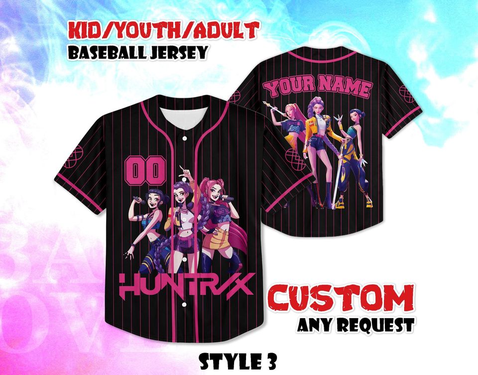 CUSTOM Huntrix Birthday Girl Baseball Jersey, Huntrix Gift for Fans
