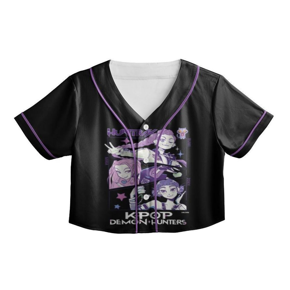 Personalized Huntrix Jersey, Kpop Demon Hunters Crop top Baseball Jersey