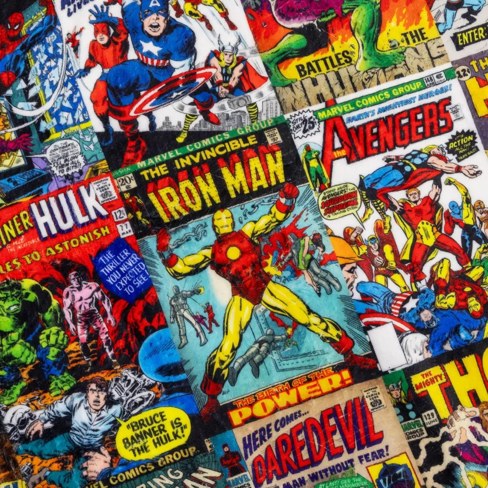 Marvel Comics Covers Fleece Throw Blanket | 45 x 60 Inches