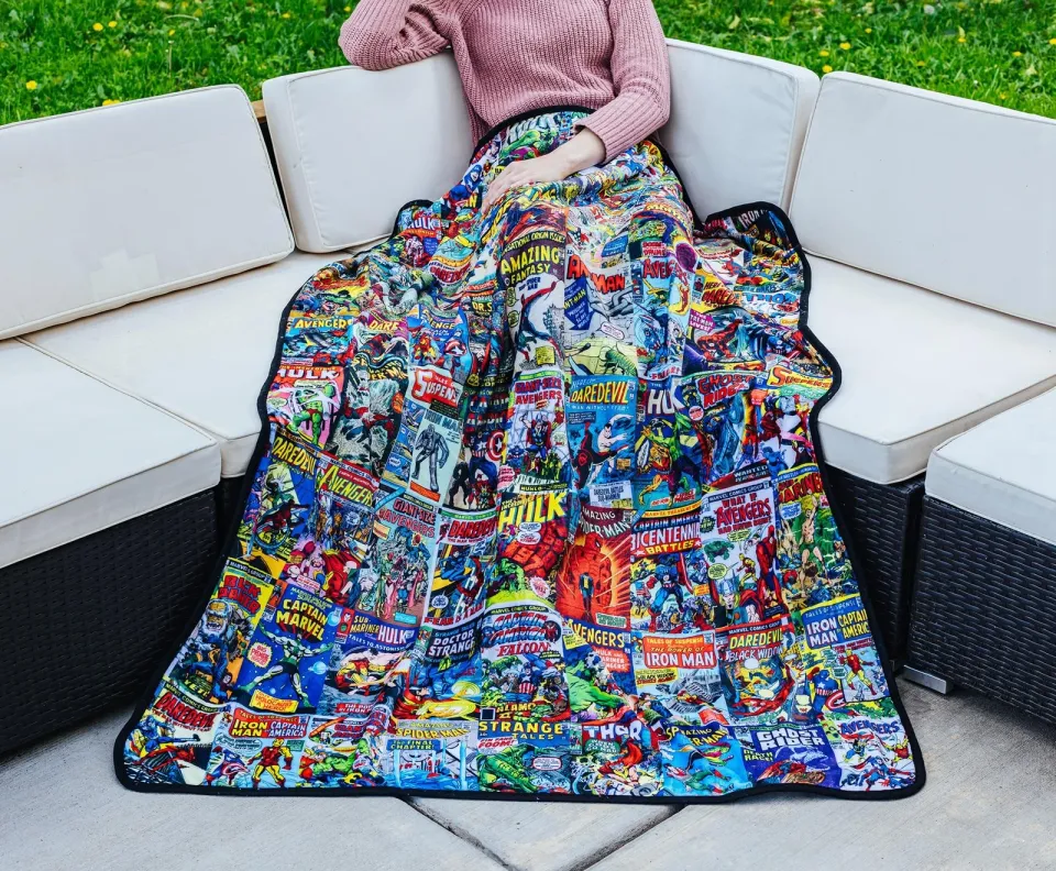 Marvel Comics Covers Fleece Throw Blanket | 45 x 60 Inches