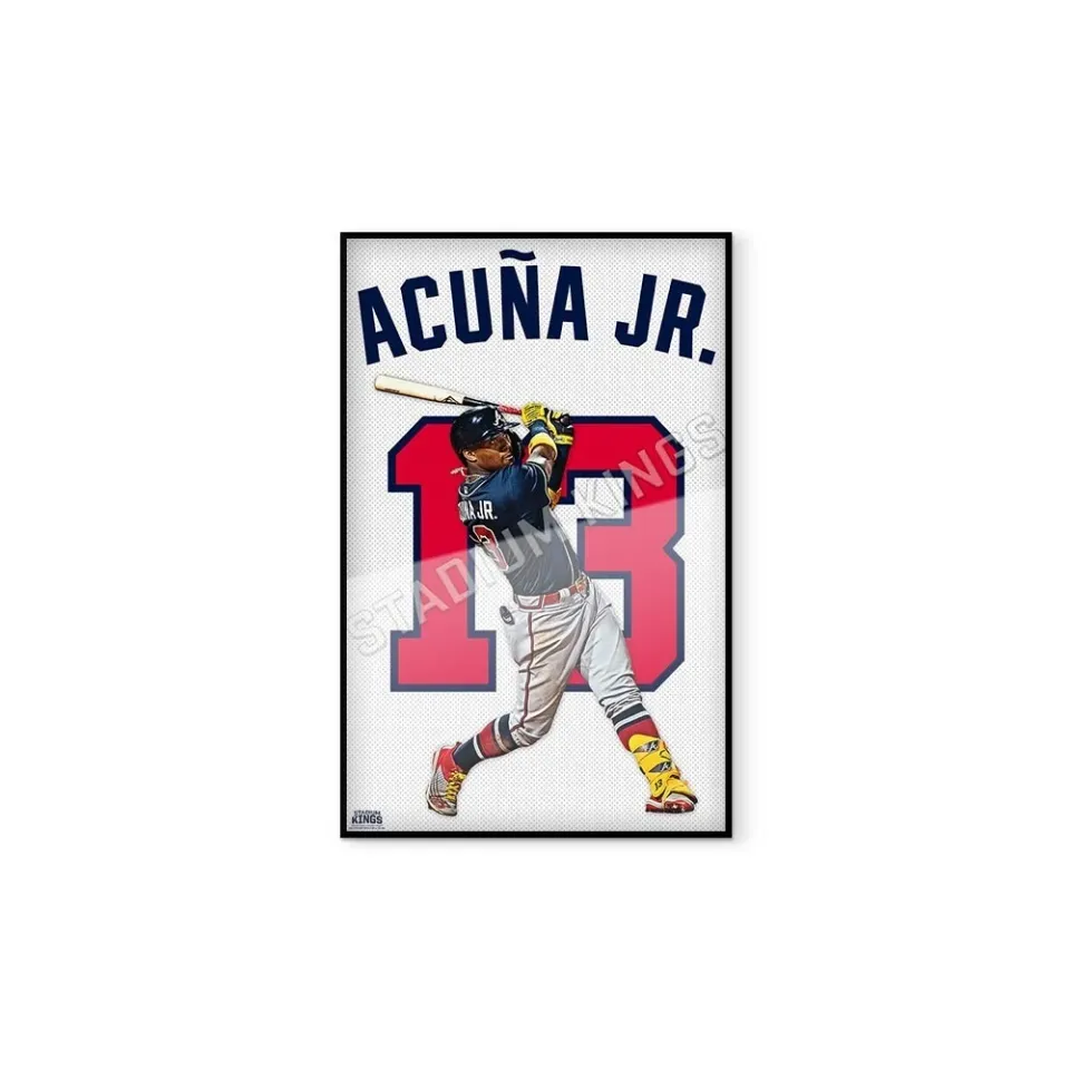 Ronald Acuna Jr. Atlanta Braves Home Jersey Wall Art