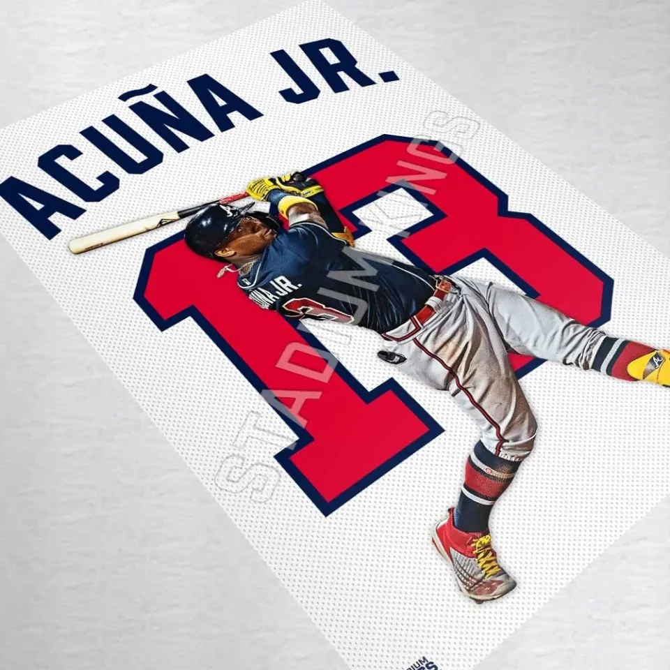 Ronald Acuna Jr. Atlanta Braves Home Jersey Wall Art