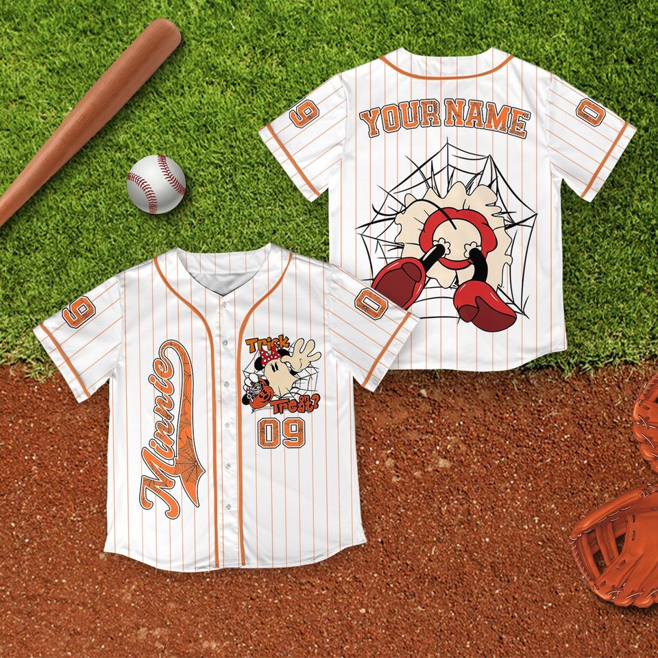 Personalized Mickey & Friends Ghost Halloween Baseball Jersey
