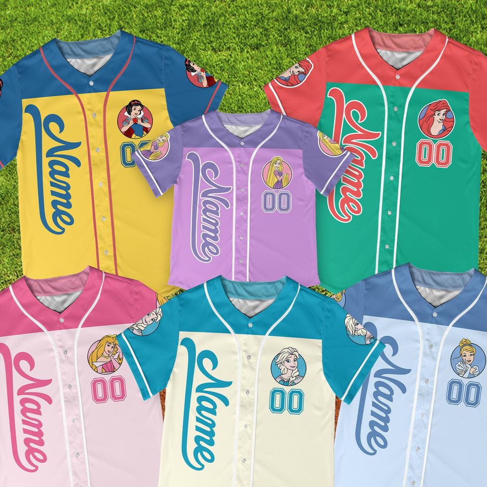Custom Coquette Bow Disney Princess Baseball Jersey Collection