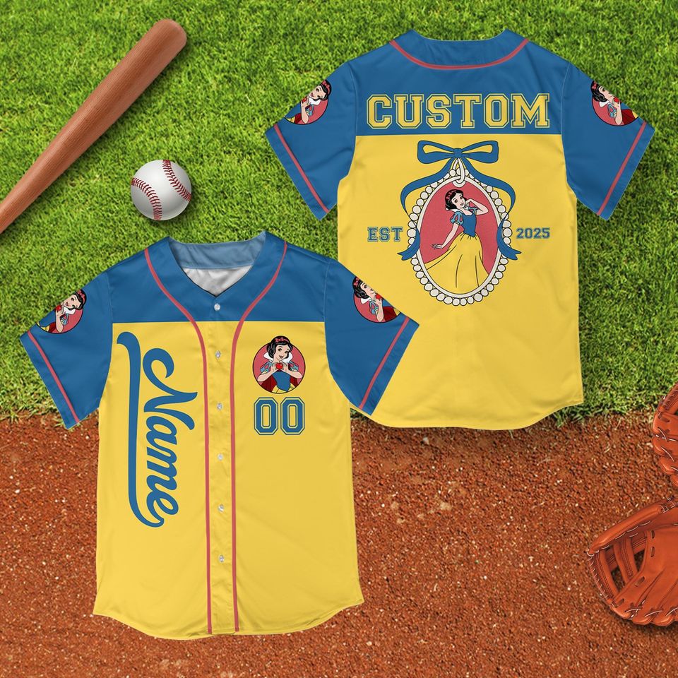 Custom Coquette Bow Disney Princess Baseball Jersey Collection