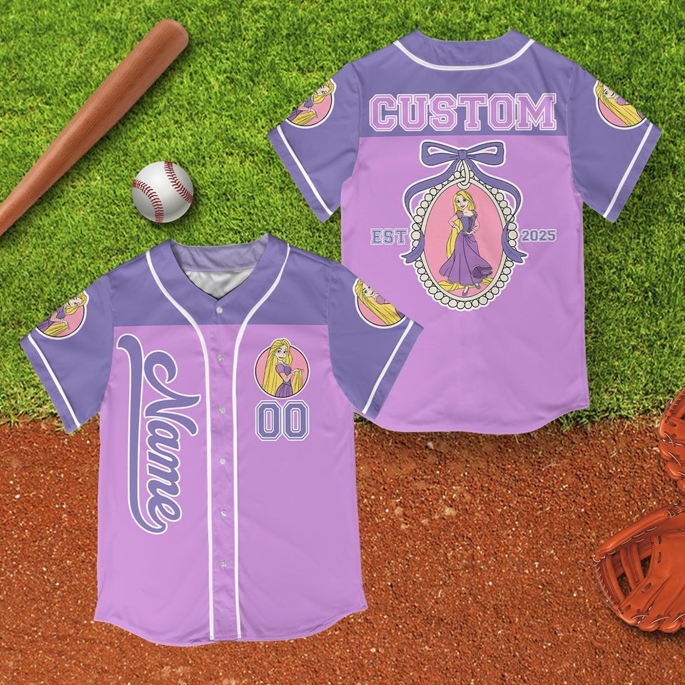 Custom Coquette Bow Disney Princess Baseball Jersey Collection