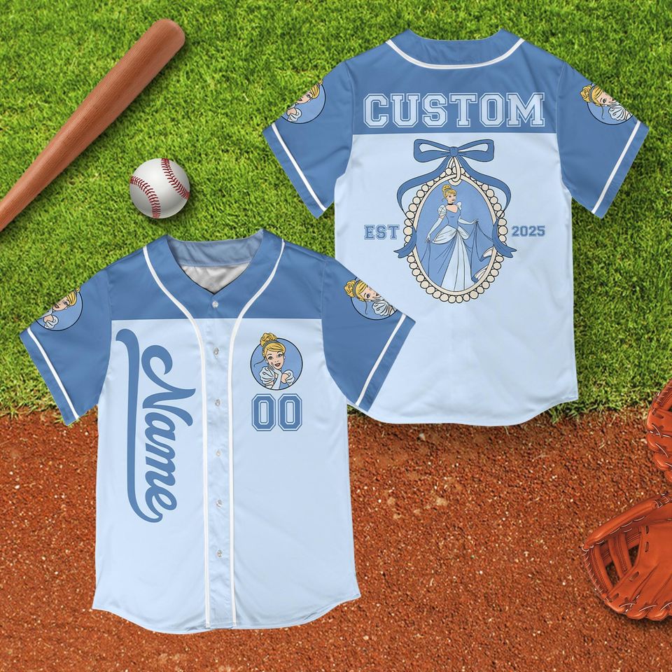 Custom Coquette Bow Disney Princess Baseball Jersey Collection