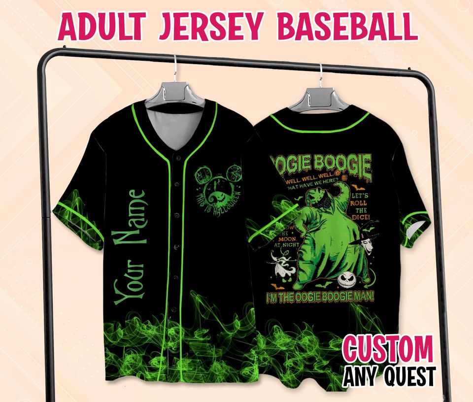 Disney Oogie Boogie Halloween Baseball Jersey, Disney Halloween Jersey, Oogie Boogie Jersey