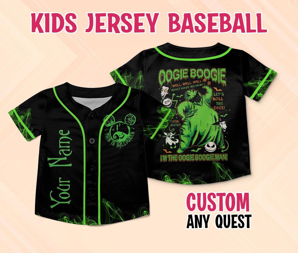 Disney Oogie Boogie Halloween Baseball Jersey, Disney Halloween Jersey, Oogie Boogie Jersey