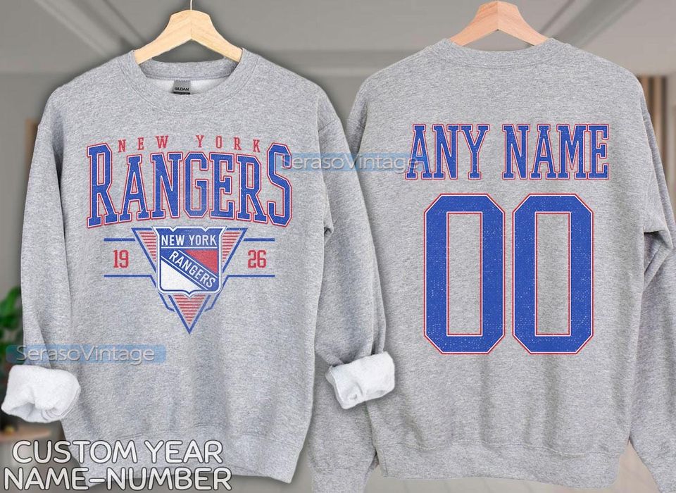 Personalized New York Rangers Sweatshirt, New York Rangers shirt, New York Hockey shirt, Custom Hockey Shirt, Hockey Number Shirt
