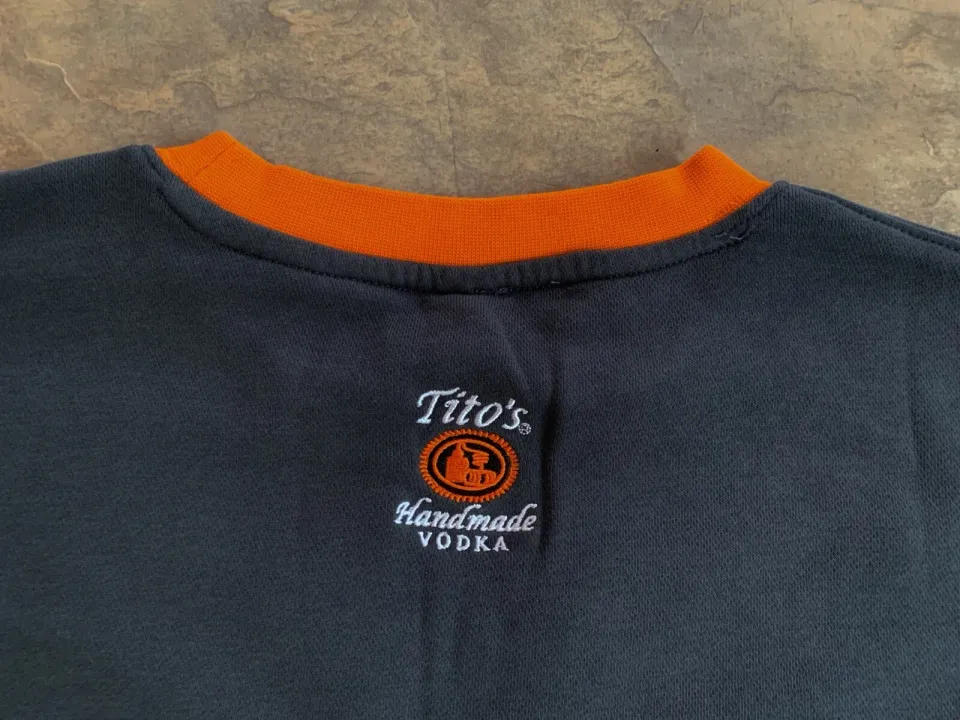 Titos Vodka Sweater Medium Ugly Christmas Sweatshirt Embroidered Logo Fair Isle