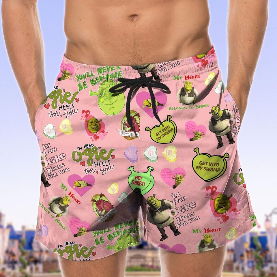 Shrek Face Button Shirt, Shrek And Fiona Shorts, Funny Shrek Shirt, Sassy Shrek Shorts, Button Up Shirt, Halloween Gift