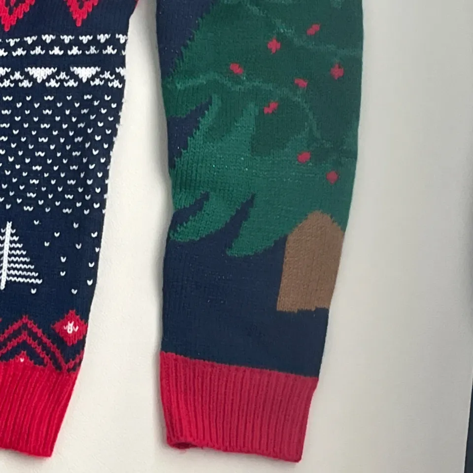 Holiday Time Reindeer Cow Ugly Christmas Sweater Womens M 38-40