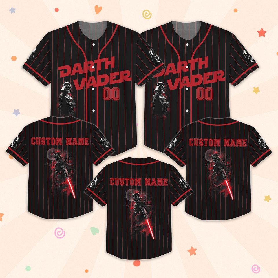 Darth Vader Baseball Shirt, Custom Name Star Wars Jersey Shirt