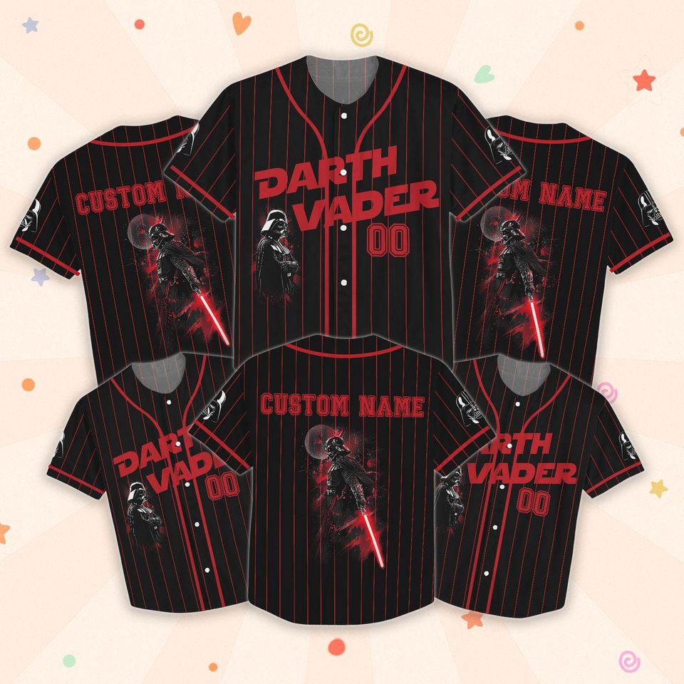 Darth Vader Baseball Shirt, Custom Name Star Wars Jersey Shirt