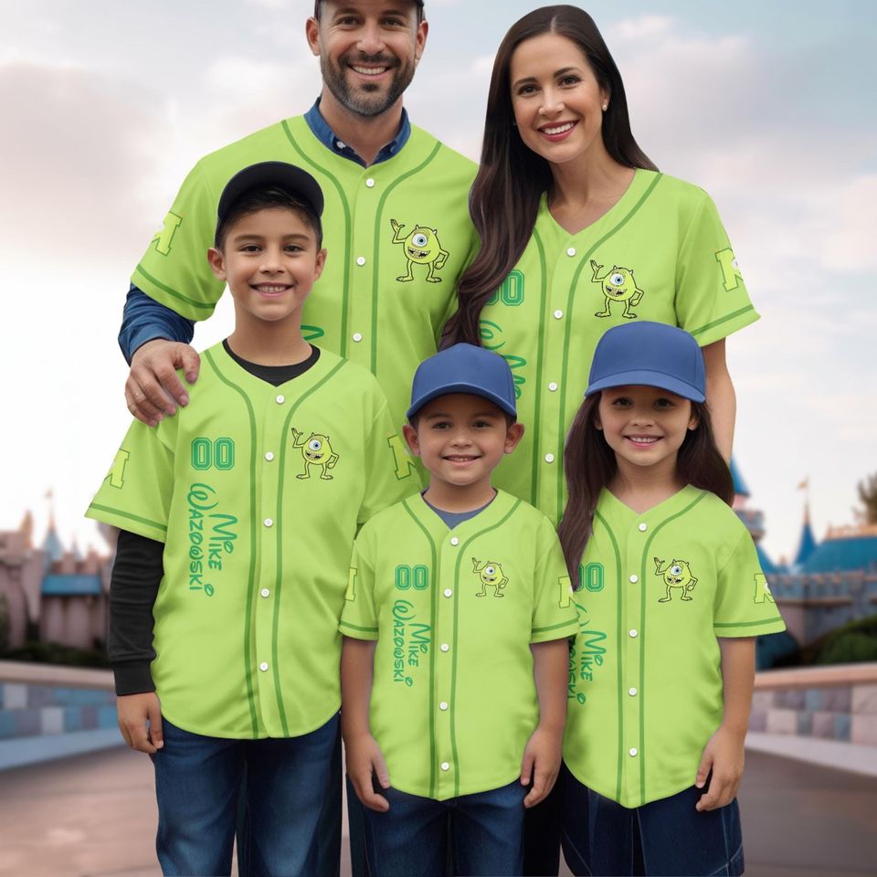 Custom Mike Wazowski Baseball Jersey, Monsters Inc Baseball Shirt