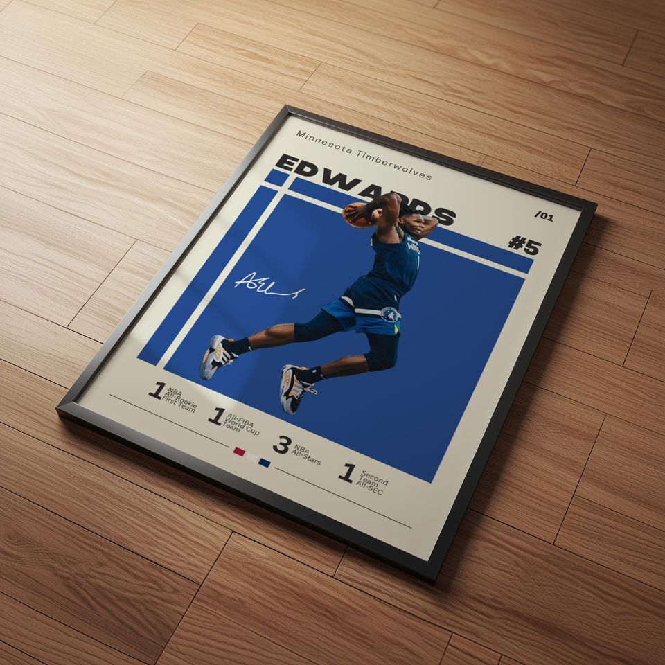 Anthony Edwards Poster, Timberwolves Suns Poster, Gift For Anthony Edwards Fan, NBA Poster, Sports Poster, NBA Fans, Basketball Gift