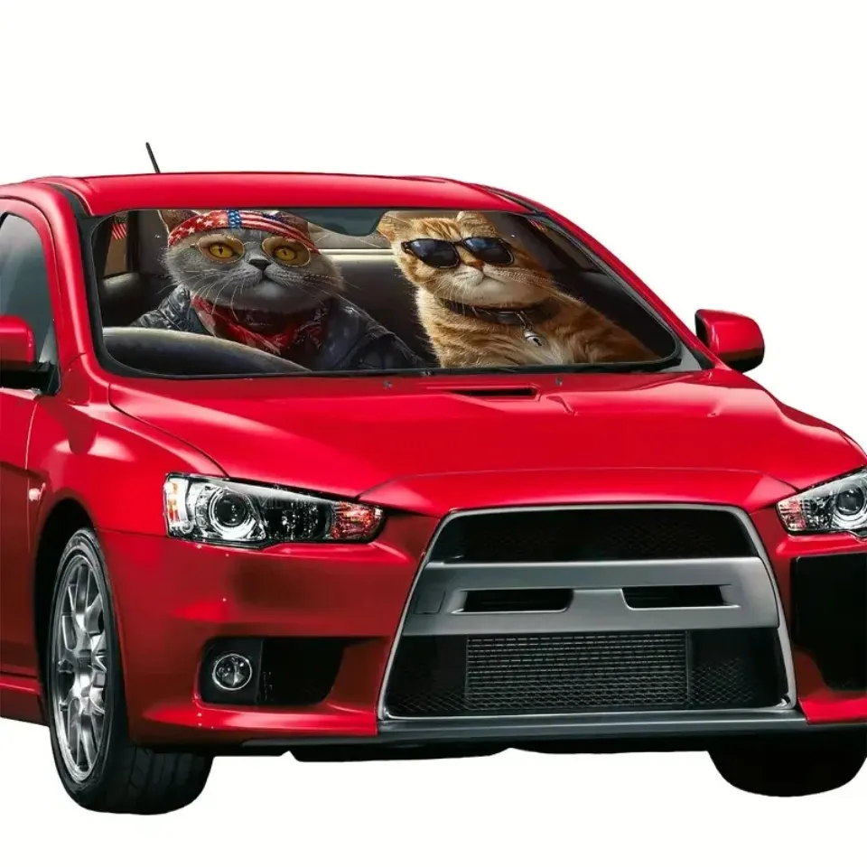 Cool Cats Glasses Pattern Car Window Sun Shade