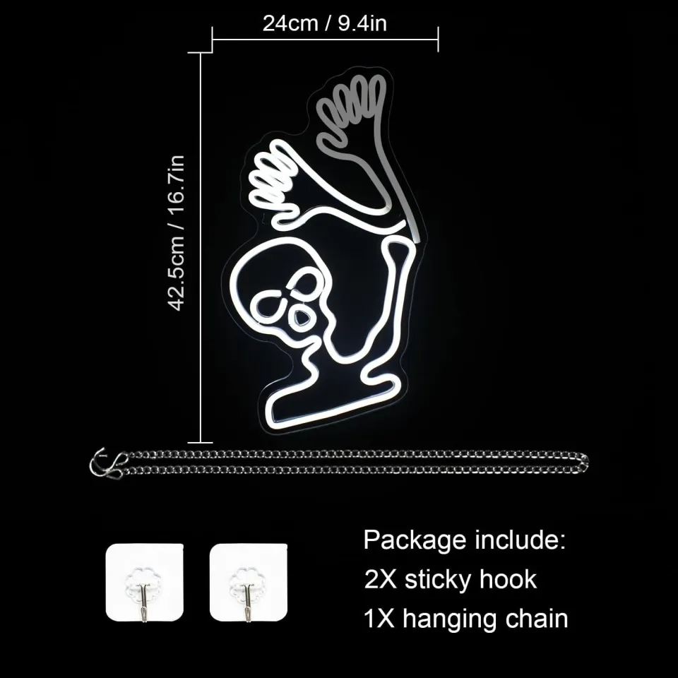 Halloween Skull Neon Sign Dimmable Wall Light