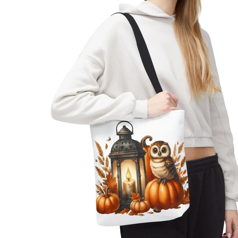 Gothic Owl Tote Bag - Witchy Halloween Bird Accessory