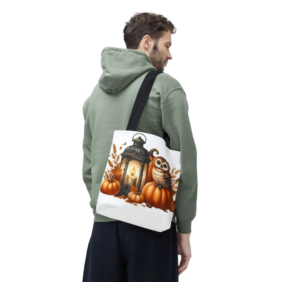 Gothic Owl Tote Bag - Witchy Halloween Bird Accessory