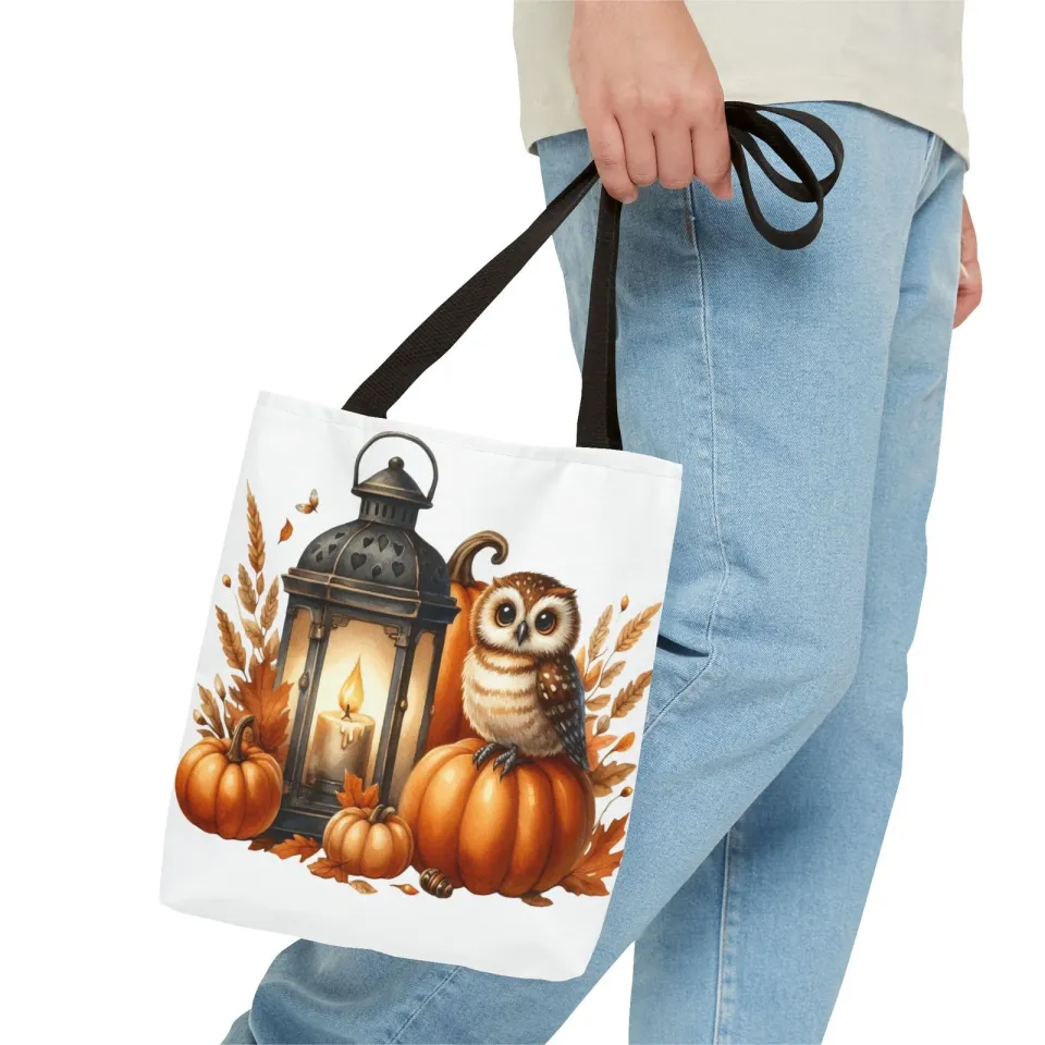 Gothic Owl Tote Bag - Witchy Halloween Bird Accessory